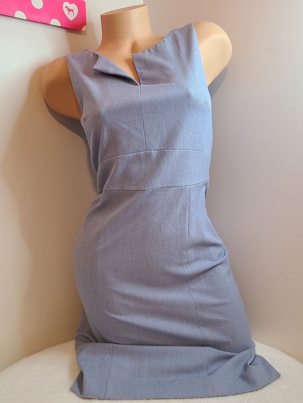 Banana Republic Sleeveless Light Blue Sheath Dress Size 0 - Picture 2 of 10